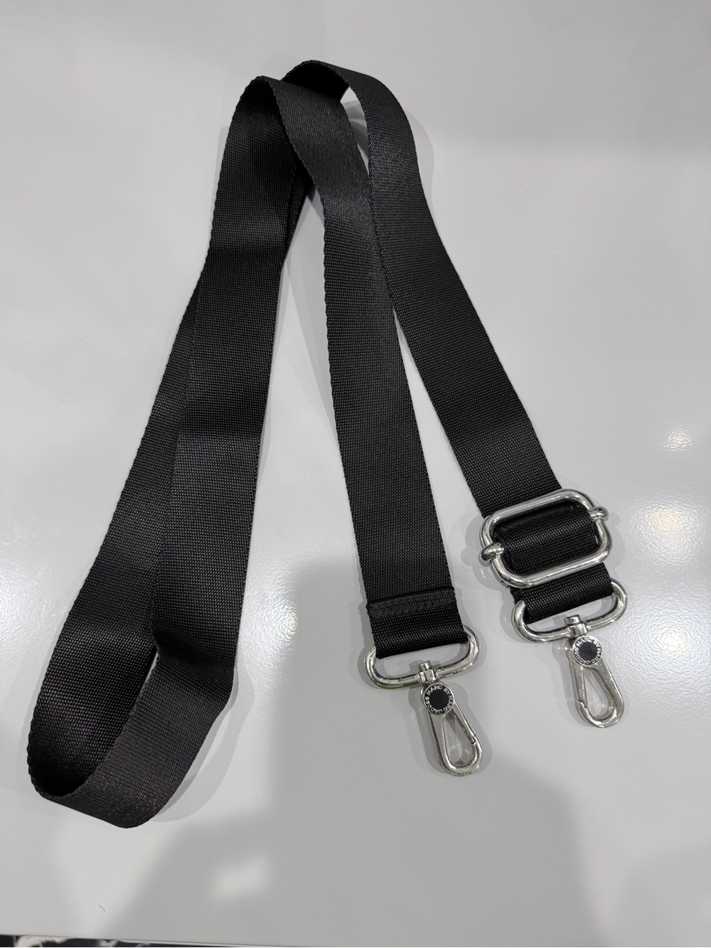 Marc Jacobs Black Nylon Suspenders with Silver Clips